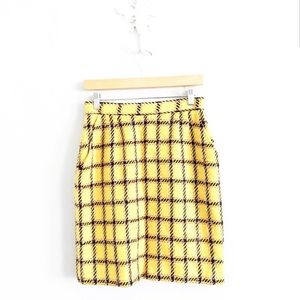 Cher Vintage Union Made Yellow Plaid Pencil Skirt
